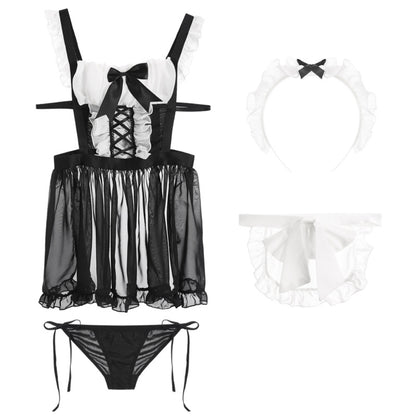 Sexy Lingerie for Women Sexy Underwear Maid Uniform Apron Teddy Cosplay Costume Naughty Roleplay French Outfits