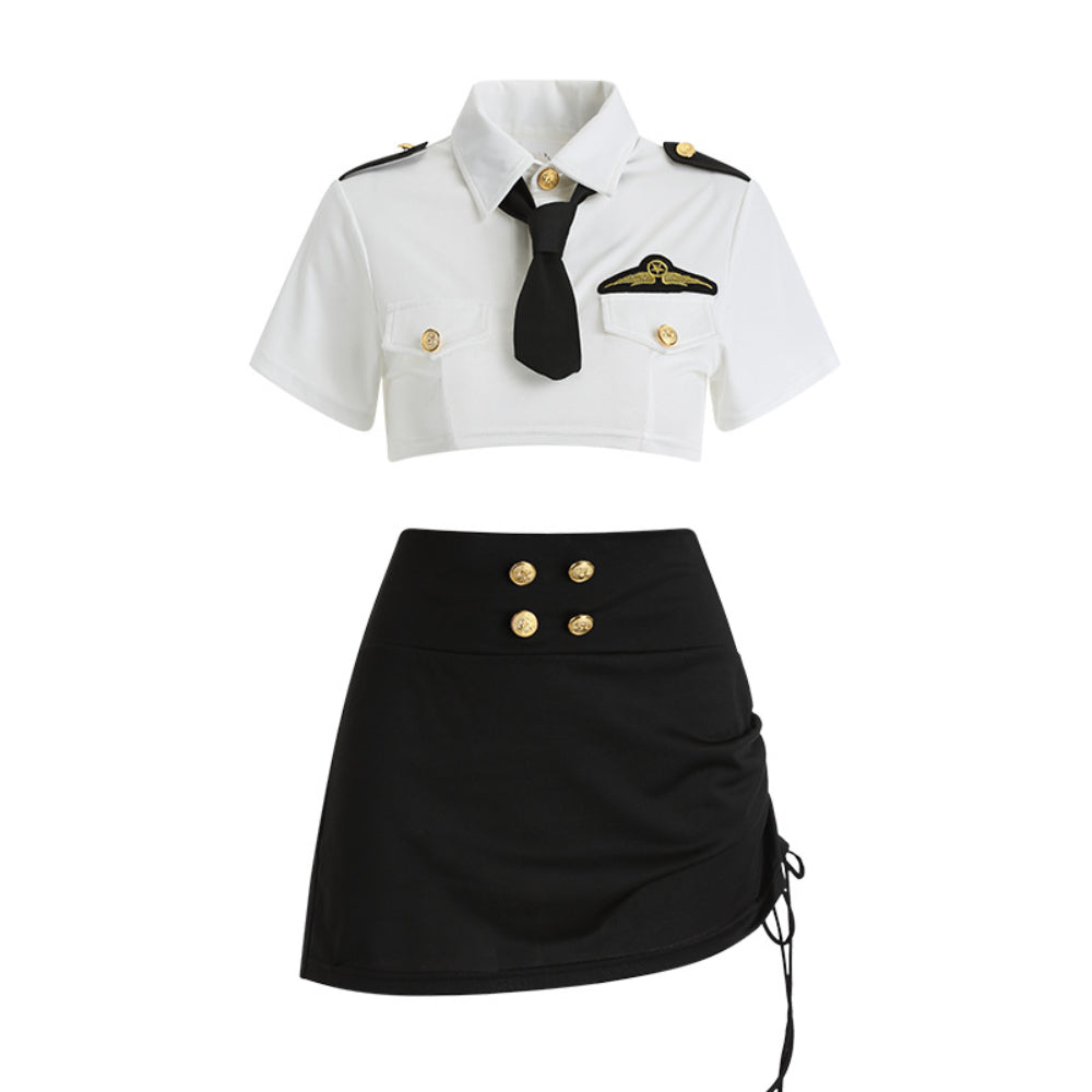 Women Police Costume Officer Lingerie Uniform Set Women Sexy Role Play Adult Party Outfit