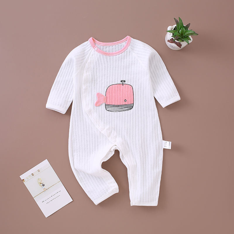 Mist Azur rompers and one-piece garments Summer thin newborn cotton long-sleeved baby one-piece