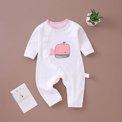 Mist Azur rompers and one-piece garments Summer thin newborn cotton long-sleeved baby one-piece