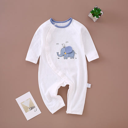 Mist Azur rompers and one-piece garments Summer thin newborn cotton long-sleeved baby one-piece