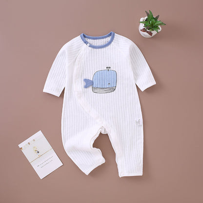 Mist Azur rompers and one-piece garments Summer thin newborn cotton long-sleeved baby one-piece