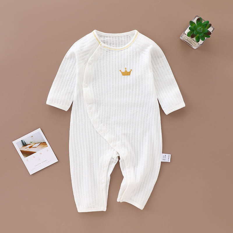 Mist Azur rompers and one-piece garments Summer thin newborn cotton long-sleeved baby one-piece